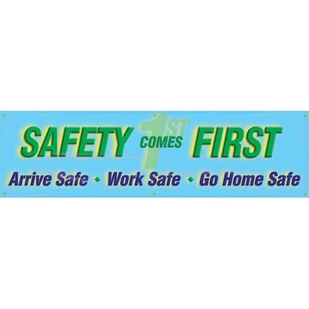 Accuform SAFETY BANNERS SAFETY COMES FIRST  SHMBR833 SHMBR833